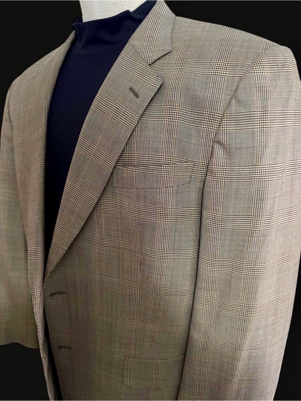 Brooks Brothers Golden Fleece 46R Loro Piana Wool Silk Glen Plaid Sport Coat